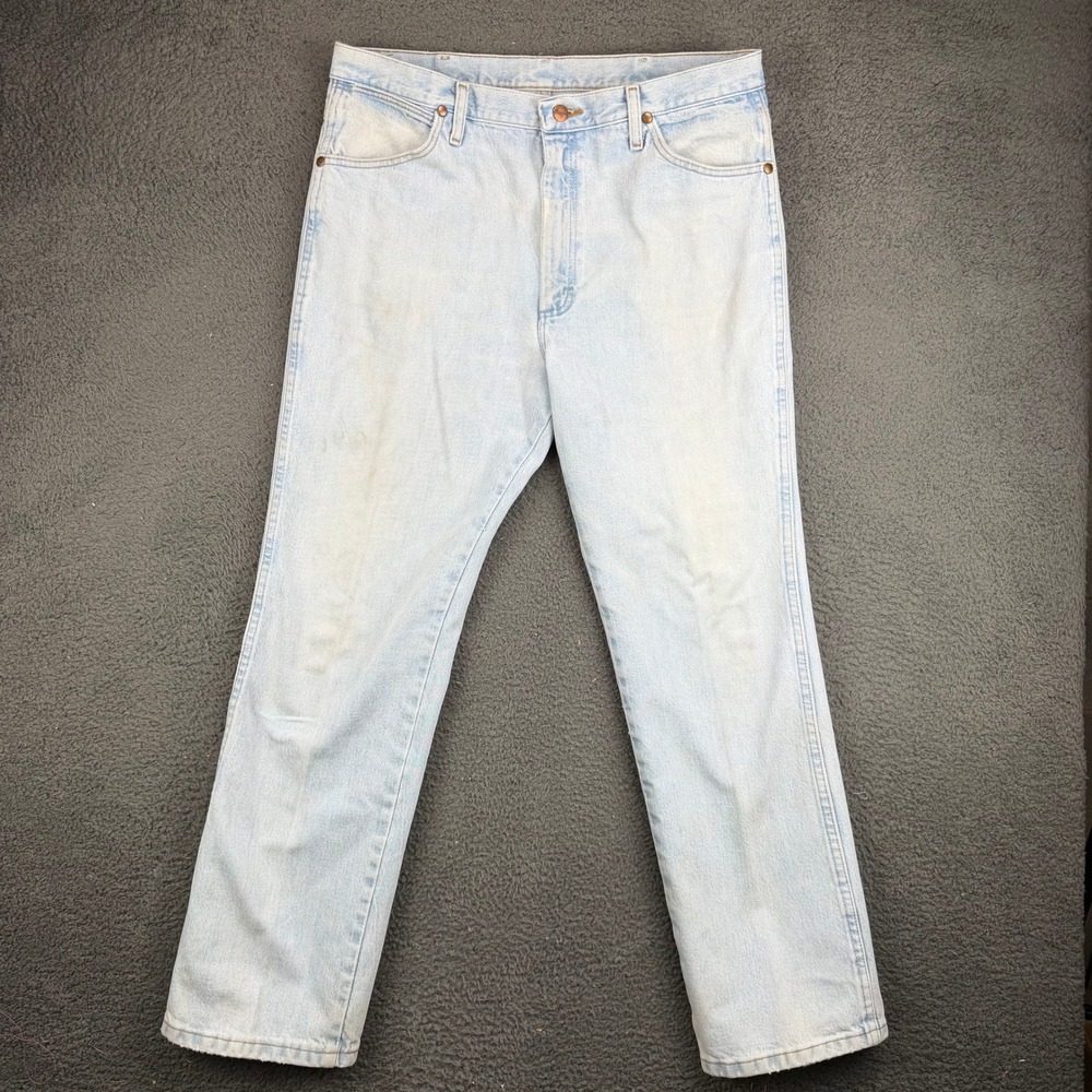 Wrangler 936GBH Cowboy Cut Slim Fit Light Wash Jeans Mens 36x30 Blue Cotton